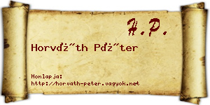 Horváth Péter névjegykártya